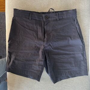Theory Navy Linen Shorts